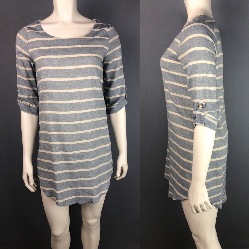Everly striped blue oatmeal tunic